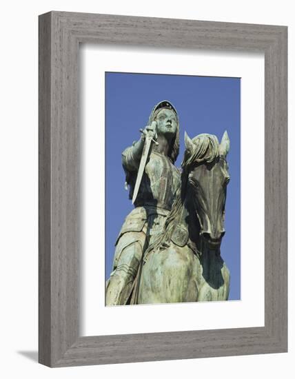 A Statue of Joan of Arc Riding Her Horse in Place Du Martroi, Orleans, Loiret, France, Europe-Julian Elliott-Framed Photographic Print