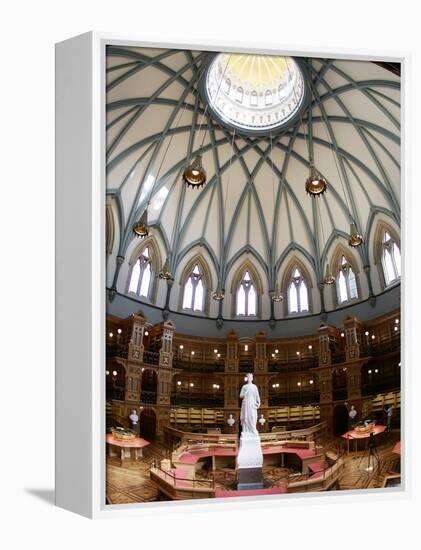 A Statue of Queen Victoria Sits in the Middle of the Newly Renovated Parliament Hill Library-null-Framed Premier Image Canvas