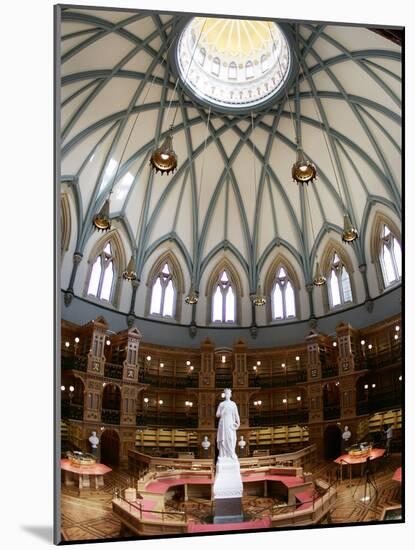 A Statue of Queen Victoria Sits in the Middle of the Newly Renovated Parliament Hill Library-null-Mounted Photographic Print