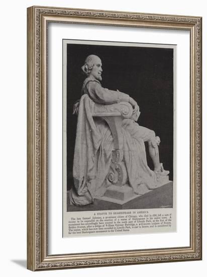 A Statue to Shakespeare in America-null-Framed Giclee Print