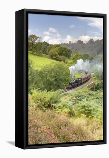 A steam locomotive approaching Goathland from Grosmont in September 2016, North Yorkshire, England-John Potter-Framed Premier Image Canvas