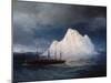 A Steamboat Sailing by an Iceberg-Ivan Aivazovsky-Mounted Giclee Print