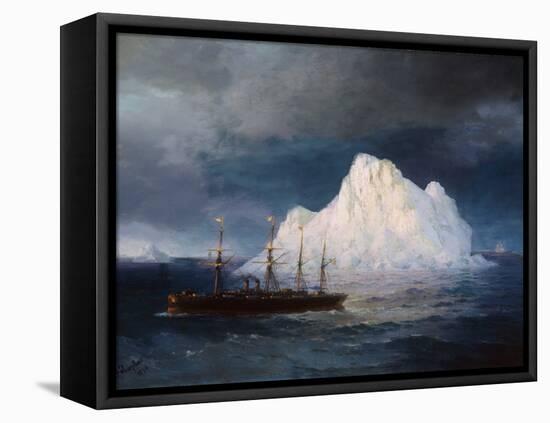 A Steamboat Sailing by an Iceberg-Ivan Aivazovsky-Framed Premier Image Canvas