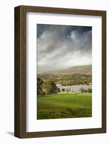 A steamer boat on Coniston Water at sunset.-Alex Saberi-Framed Photographic Print