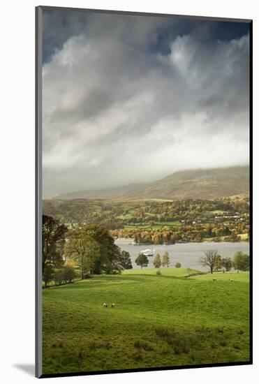 A steamer boat on Coniston Water at sunset.-Alex Saberi-Mounted Photographic Print