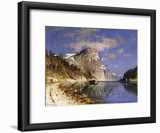 A Steamer in the Sognefjord-Adelsteen Normann-Framed Giclee Print