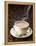 A Steaming Cup of Coffee on Coffee Beans-Peter Sapper-Framed Premier Image Canvas