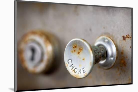 A Steampunk Style Retro Choke Knob - Shallow Depth Of Field-leaf-Mounted Photographic Print