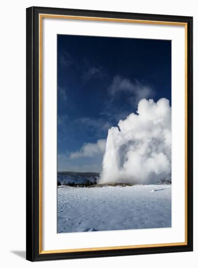 A Steamy Old Faithful In Winter In Yellowstone National Park-Ben Herndon-Framed Photographic Print