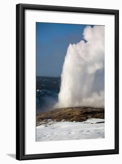 A Steamy Old Faithful In Winter In Yellowstone National Park-Ben Herndon-Framed Photographic Print