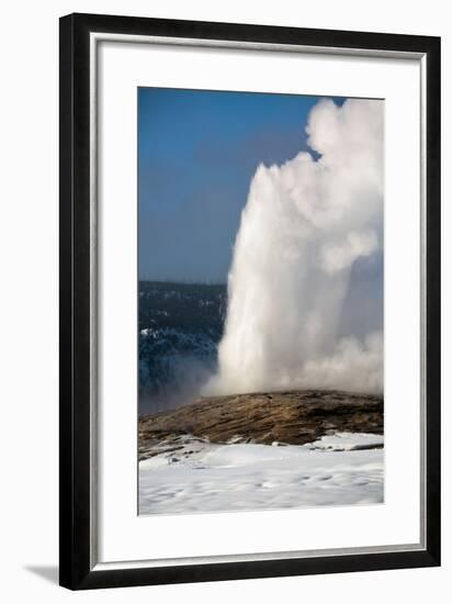 A Steamy Old Faithful In Winter In Yellowstone National Park-Ben Herndon-Framed Photographic Print