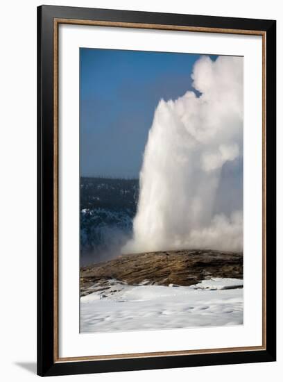 A Steamy Old Faithful In Winter In Yellowstone National Park-Ben Herndon-Framed Photographic Print