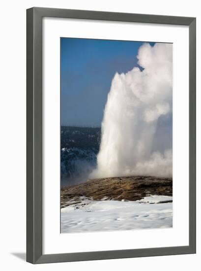 A Steamy Old Faithful In Winter In Yellowstone National Park-Ben Herndon-Framed Photographic Print