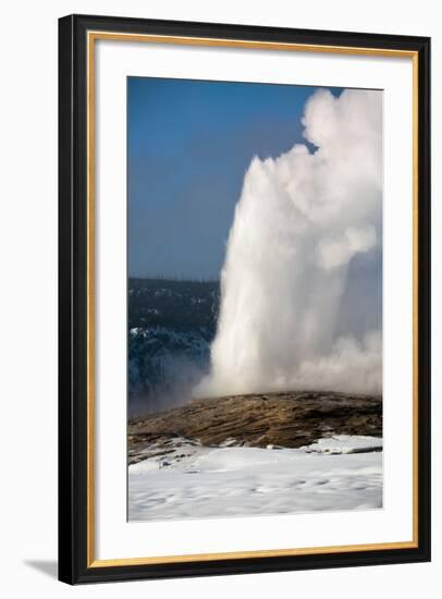 A Steamy Old Faithful In Winter In Yellowstone National Park-Ben Herndon-Framed Photographic Print