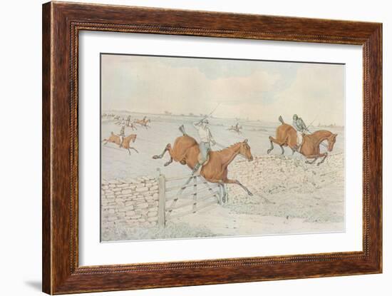 A Steeplechase: A slap at a stone enclosure. 5 to 4 on white, 1827-Henry Thomas Alken-Framed Giclee Print