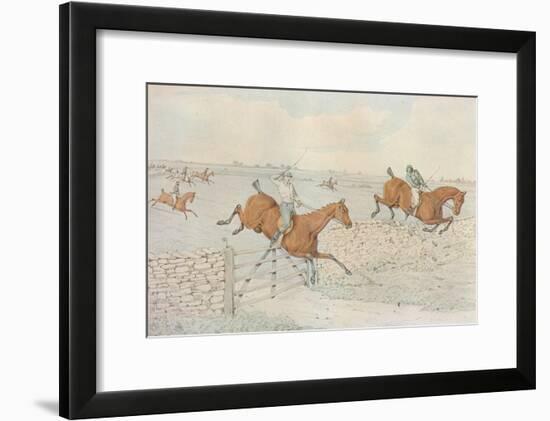 A Steeplechase: A slap at a stone enclosure. 5 to 4 on white, 1827-Henry Thomas Alken-Framed Giclee Print