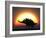 A Stegosaurus Silhouetted Against the Setting Sun at the End of a Prehistoric Day-Stocktrek Images-Framed Photographic Print