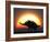 A Stegosaurus Silhouetted Against the Setting Sun at the End of a Prehistoric Day-Stocktrek Images-Framed Photographic Print