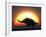 A Stegosaurus Silhouetted Against the Setting Sun at the End of a Prehistoric Day-Stocktrek Images-Framed Photographic Print