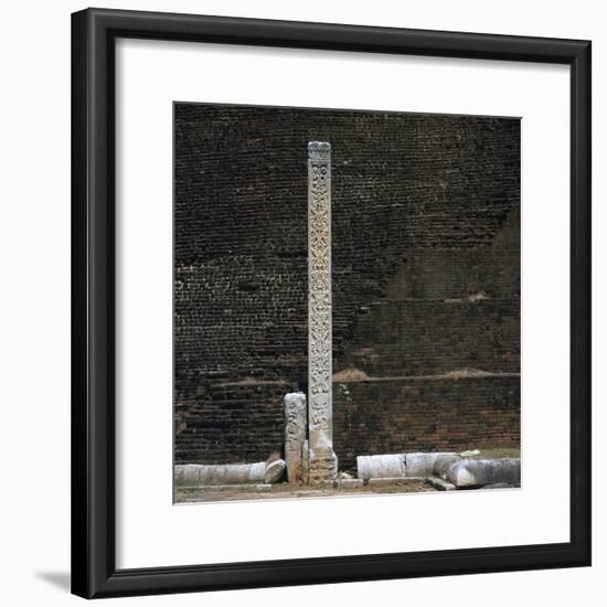 A stele in front of the Dakhina Stupa, 2nd century. Artist: Unknown-Unknown-Framed Giclee Print