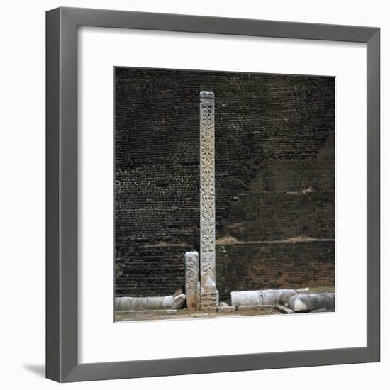 A stele in front of the Dakhina Stupa, 2nd century. Artist: Unknown-Unknown-Framed Giclee Print