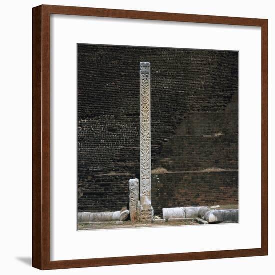 A stele in front of the Dakhina Stupa, 2nd century. Artist: Unknown-Unknown-Framed Giclee Print