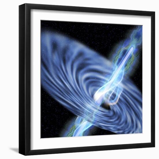 A Stellar Black Hole Emits Streams of Plasma from its Event Horizon-null-Framed Premium Giclee Print