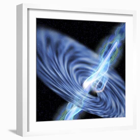 A Stellar Black Hole Emits Streams of Plasma from its Event Horizon-null-Framed Premium Giclee Print