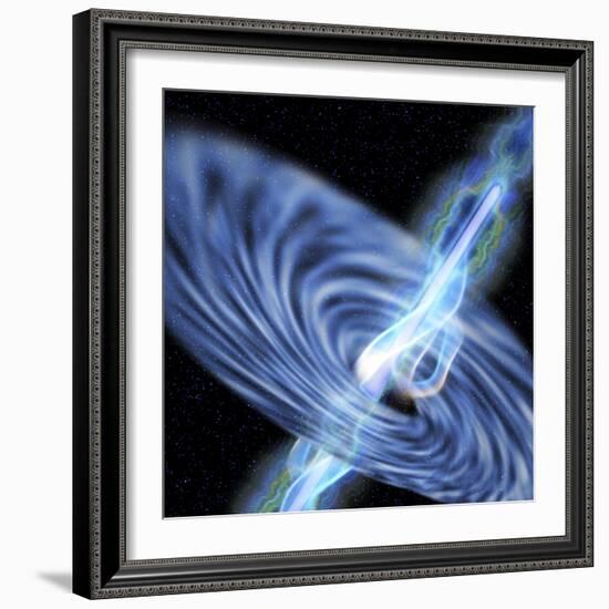 A Stellar Black Hole Emits Streams of Plasma from its Event Horizon-null-Framed Premium Giclee Print