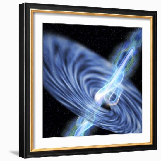 A Stellar Black Hole Emits Streams of Plasma from its Event Horizon-null-Framed Premium Giclee Print