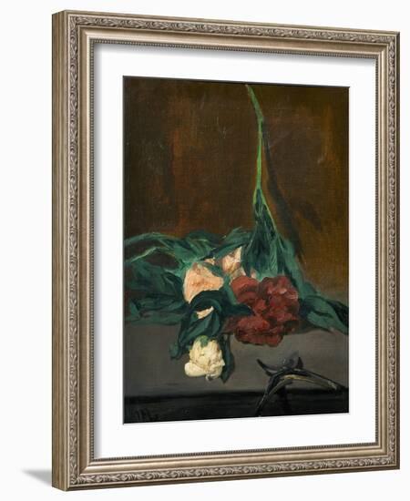 A Stem of Peonies and Pruning Shears, 1864-Edouard Manet-Framed Giclee Print