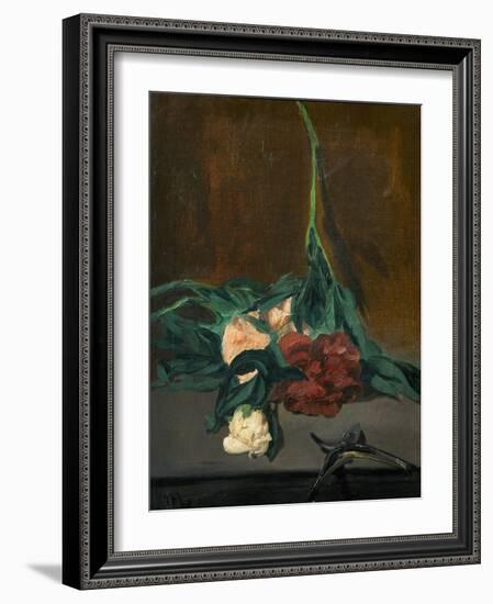 A Stem of Peonies and Pruning Shears, 1864-Edouard Manet-Framed Giclee Print