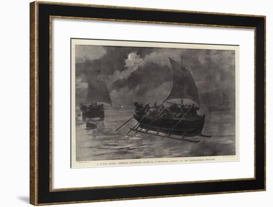 A Stern Chase, Prussian Excisemen Pursuing a Smuggling Ice-Boat on the Russo-German Frontier-Joseph Nash-Framed Giclee Print