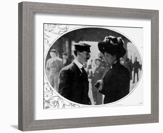 A Steward and Stewardess, Surviving Crew of the Titanic-null-Framed Photographic Print