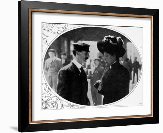 A Steward and Stewardess, Surviving Crew of the Titanic-null-Framed Photographic Print