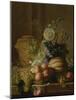 A Still Life of a Melon, Peaches, Figs, Plums, Grapes and Other Fruit on a Marble Ledge-Jean-Louis Prevost-Mounted Giclee Print
