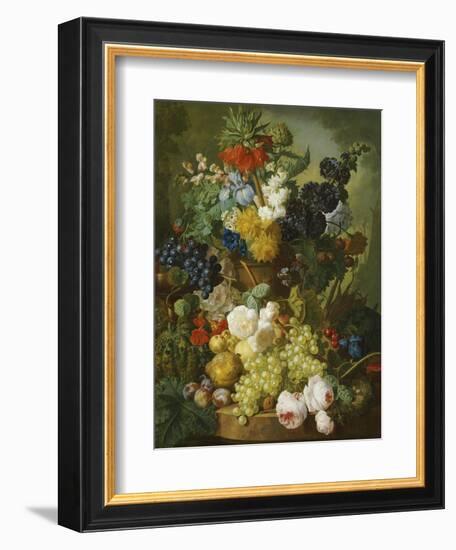 A Still Life of Flowers and Fruit-Jan van Os-Framed Giclee Print