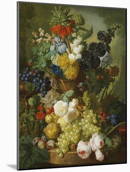 A Still Life of Flowers and Fruit-Jan van Os-Mounted Giclee Print