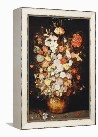 A Still Life of Flowers in a Wooden Tub, C.1630S-Jan Brueghel the Younger-Framed Premier Image Canvas
