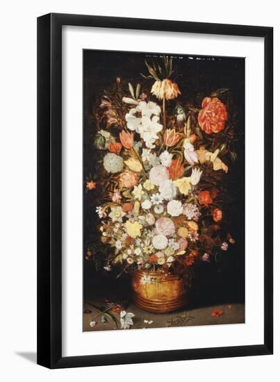 A Still Life of Flowers in a Wooden Tub, C.1630S-Jan Brueghel the Younger-Framed Giclee Print