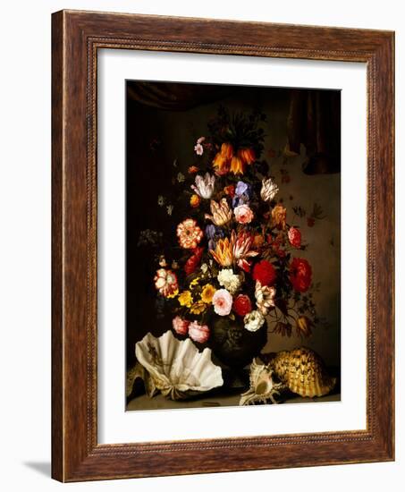 A Still Life of Flowers (Painting)-Balthasar van der Ast-Framed Giclee Print