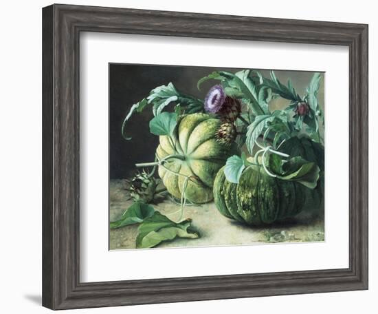 A Still Life of Pumpkins and Artichokes-Carl Vilhelm Balsgaard-Framed Giclee Print