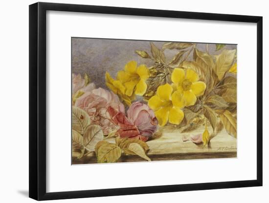 A Still Life of Roses and Other Flowers on a Ledge-Mary Elizabeth Duffield-Framed Giclee Print