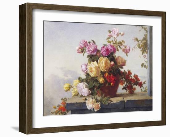 A Still Life of Roses-Paul Claude Jance-Framed Giclee Print