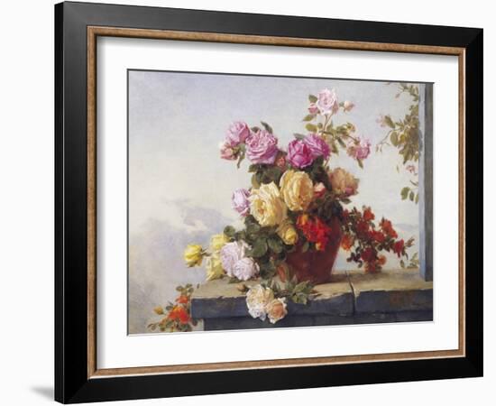 A Still Life of Roses-Paul Claude Jance-Framed Giclee Print