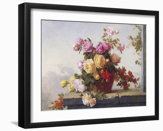 A Still Life of Roses-Paul Claude Jance-Framed Giclee Print