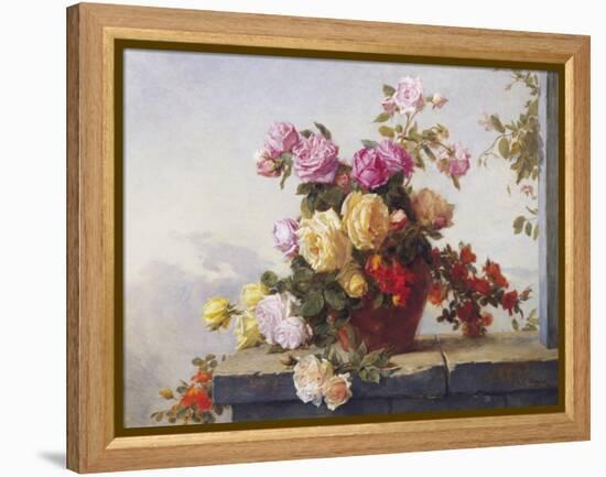 A Still Life of Roses-Paul Claude Jance-Framed Premier Image Canvas