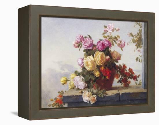 A Still Life of Roses-Paul Claude Jance-Framed Premier Image Canvas