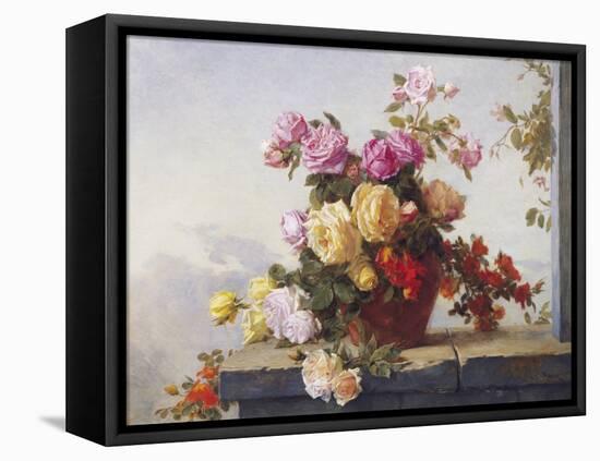 A Still Life of Roses-Paul Claude Jance-Framed Premier Image Canvas