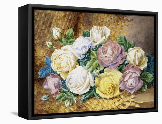 A Still Life of Roses-Thomas Frederick Collier-Framed Premier Image Canvas